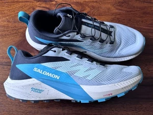Salomon Sense Ride 5 Cashmere Blue Carbon Peacock Blue Size 8 / 42 BNWOB - Picture 1 of 5