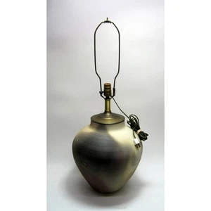 VTG Large Raku Studio Pottery Lamp Oregon PNW Rowland Earthenware - Foto 1 di 8