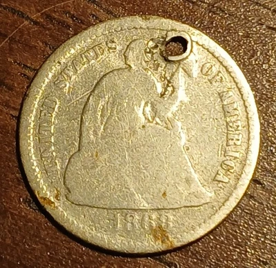 1868-S Seated Liberty Half Dime (AG) Holed #564 - Image 1 of 2