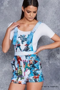 BlackMilk Disney Marvel Avengers Assemble Short Overalls Size Large L - Picture 1 of 6