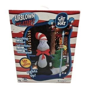 Gemmy Airblown Inflatable Dr Seuss Cat In The Hat 8 Feet w/ Christmas Tree 2003 - Picture 1 of 2