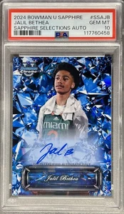 Jalil Bethea 2024-25 Bowman Chrome Sapphire Selections On Card Auto SP RC PSA 10 - Picture 1 of 2