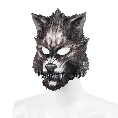 Halloween Wolf Mask, Scary Animal Half Face for Cosplay Costume Masquerade Kids - Image 1 of 4