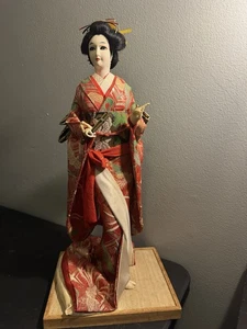 Bambola Nishi Vintage - Geisha - Ventaglio con Tenuta - Geisha Giappone Alta 18" - Foto 1 di 19