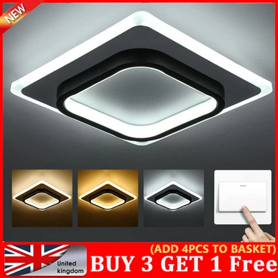 Modern LED Ceiling Light Square Panel Down Lights Bathroom Kitchen Bedroom Lamp - Image 1 of 4