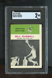 1961 Fleer Set-Break #62 Bill Russell Takes To The Air SGC 2 GOOD - Picture 1 of 2