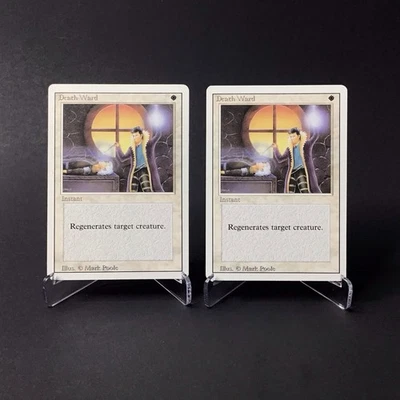 (2) Magic: The Gathering Death Ward MTG Revised Edition Vintage 1994 MP - Image 1 of 2