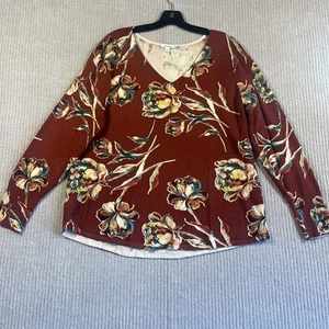 Chico’s Pullover Damen 2 L Strick Oberteil kräftig Blumen neutral rost kunstvoll zu tragen - Bild 1 von 10