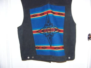 PENDLETON BLANKET/SUEDE WESTERN VEST UNISEX SIZE 44 - Picture 1 of 8