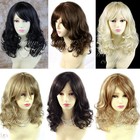 Wiwigs Stunning Black Brown Blonde Curly Medium Skin Top Ladies Wig