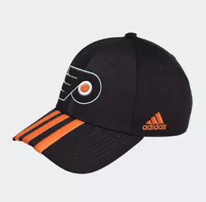 Sombrero ajustable de tres rayas negro Philadelphia Flyers Adidas - Imagen 1 de 2