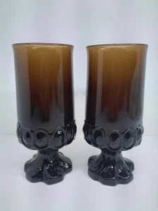 Set (2) Vintage Franciscan Glass Madeira Smoke Color Ice Tea Glasses 6 1/2" MINT - Picture 1 of 8