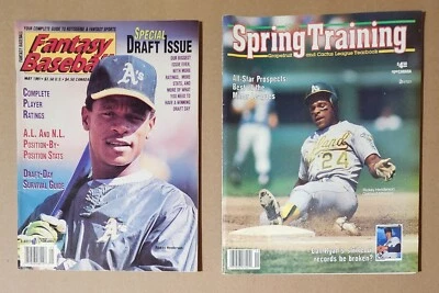 2- 1991 Rickey Henderson On Cover Magazines (Spring Training & Fantasy Baseball) - Image 1 of 4