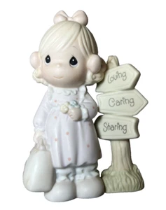 Statuina ragazza Precious Moments Loving Care Sharing porcellana C0013 vintage 92 - Foto 1 di 12