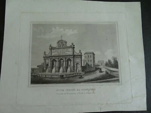 ROMA-INCISIONE ALL'ACQUAFORTE-STRADA AL GIANICOLO-FONTANONE-PORTA S. PANCRAZIO - Picture 1 of 2