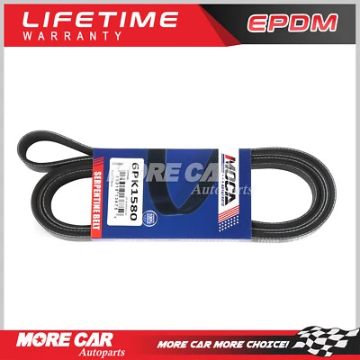 Cinturón serpentino EPDM 6PK1580 apto para 96-00 Ford Contour 99-00 Mercury Mystique 2,5 L Foto 1 de 4