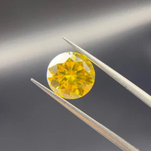 3~10mm Golden Yellow Color VVS1 Round Loose Moissanite Stone With GRA - Picture 1 of 8