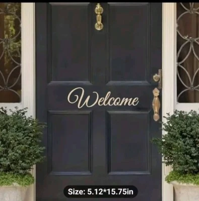 欢迎标志乙烯基贴花贴纸-门窗墙-可选颜色-15 X 5 — 第 1/4 张图片