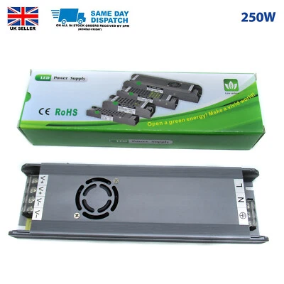 250W DC12V 21A IP20 Transformer Step Down Power Supply Slim LED Light UK Stock - Image 1 of 3