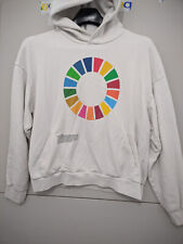 Pangaia x SDGS Sweatshirt Men Small White Hoodie Pullover 2 Side Graphic Organic