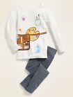 NWT GIRLS BOYS OLD NAVY PAJAMAS PJS SIZE 3T ARTIST PAINT ART EASTER SPRING 2 PC