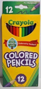 Crayola Colored Pencils 12 Count Box Multicolor 2 Packs Kids Art School Supply - Picture 1 of 4