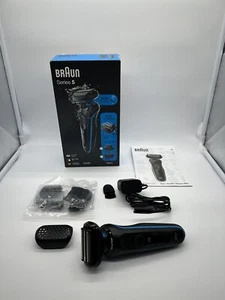 Braun Series 5 5020s Black Blue Rechargeable Wet And Dry Electric Shaver Q7(7) - Picture 1 of 10