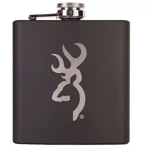 Browning Buckmark Black Hip Flask - Hunting Gifts - Picture 1 of 1