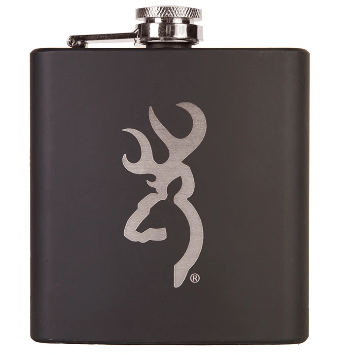 Browning Buckmark Black Hip Flask - Hunting Gifts - Image 1 of 1