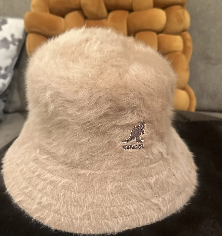 Sombrero Cubo Mezcla Angora Tostado Talla Mediana Y2K Estilo Kangol Difuso Hip Hop De Colección Foto 1 de 1