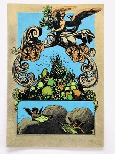 Frederick Beck Original Vintage MCM Gold Engel Weihnachten Grußkarte unbenutzt - Bild 1 von 11