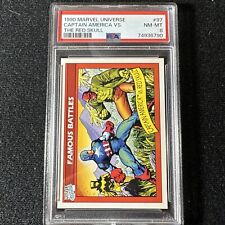 1990 Marvel Universe Card #97 Captain America vs The Red Skull PSA 8 NM-MT (790)