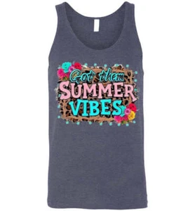 Got Them Summer Vibes Graphic Print Unisex Tank Top Canvas Shirt - Bild 1 von 26