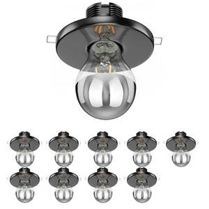 10x plafón empotrable TELA porcelana negro brillante redondo 99mm Ø 1x E27 - Imagen 1 de 7