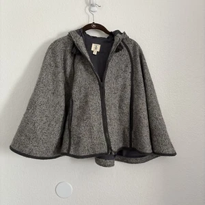 Land's End Kids Size Small 7/8 Gray Tweed Poncho Cape - Picture 1 of 5