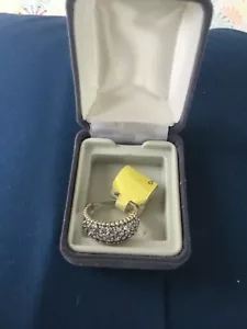 10K GOLD Vintage Weißgold dreireihiger Tansanit Cluster Ring Größe 7 Einzelhandel 500 $ - Bild 1 von 10
