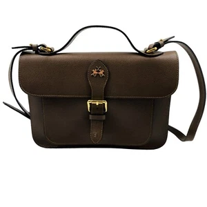 La Martina Brown 100% Leather Shoulder Bag Cross Body Bag - Picture 1 of 14
