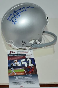 YALE LARY AUTOGRAPHED 1 BAR THROWBACK MINI HELMET DETROIT LIONS HOF 79 JSA - Picture 1 of 8