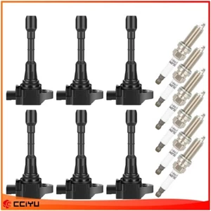 6 Fits 3.5L V6 EX35 FX35 G25 G35 JX35 M35 M35h Maxima Ignition Coil Spark Plug - Picture 1 of 11