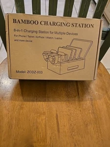 Bamboo Charging Stations for Multi Devices, Wood Desktop Docking Station Char... - Picture 1 of 6