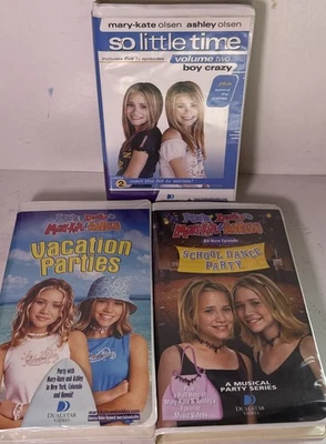 Mary-Kate Ashley Olsen VHS Lot Of 3 Vacation Parties School Dance So Little Time - Image 1 of 2