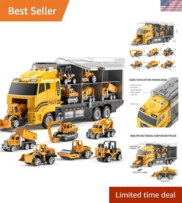 Juguetes educativos para camiones fundidos a presión con alfombrilla de juego plegable para niños pequeños creativos Foto 1 de 4