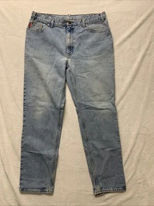 Mustang Denim Jeans Mens 38x34 Light Blue Distressed Farm Work Casual - Picture 1 of 8