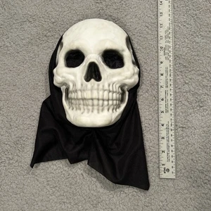 Máscara Calavera Esqueleto Goma Sábana Santa Negra Halloween G - Imagen 1 de 5