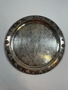 Stunning Antique Lancaster Silver Co Round Tray Silverplate Platter 13” Diameter - Picture 1 of 10