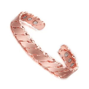 Bracciale Donna Rame Puro Terapia Energia Guarigione Braccialetto Magnetico Sollievo Dolore - Foto 1 di 13