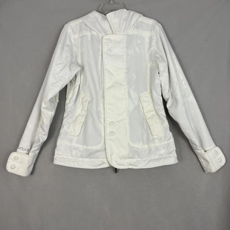 Chaqueta Burton Mujer Mediana Blanca DRYRIDE Aislada Snowboard Esquí Con Capucha Invierno Foto 1 de 4
