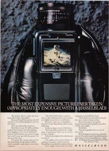 Hasselblad Vintage Print Ad 1985 Expensive Moon Picture Camera - Picture 1 of 1