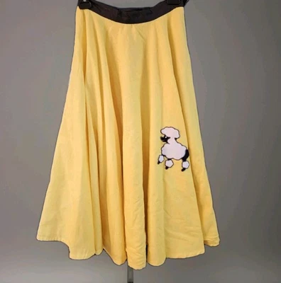 Falda caniche vintage años 80 hace los años 50 amarilla hecha a mano pequeña  Foto 1 de 4