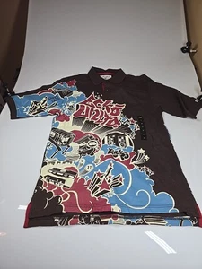 ECKO UNLTD Mens Loud And Clear Polo Dark Chocolate Size M Rare Y2K NWT - Picture 1 of 15